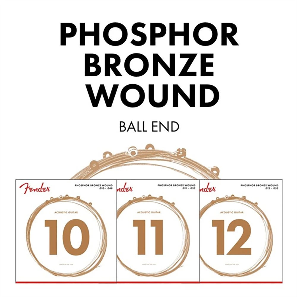 Fender 0730060402 Acoustic Guitar String Phosphor Bronze .010-.048 60XL