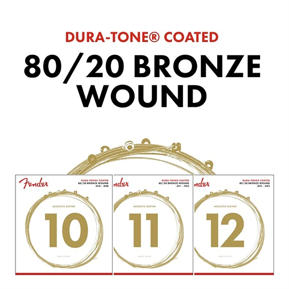 Fender 0730880002 Acoustic Guitar String 80/20 Dura-Tone Bronze Coated .010-.048 880XL