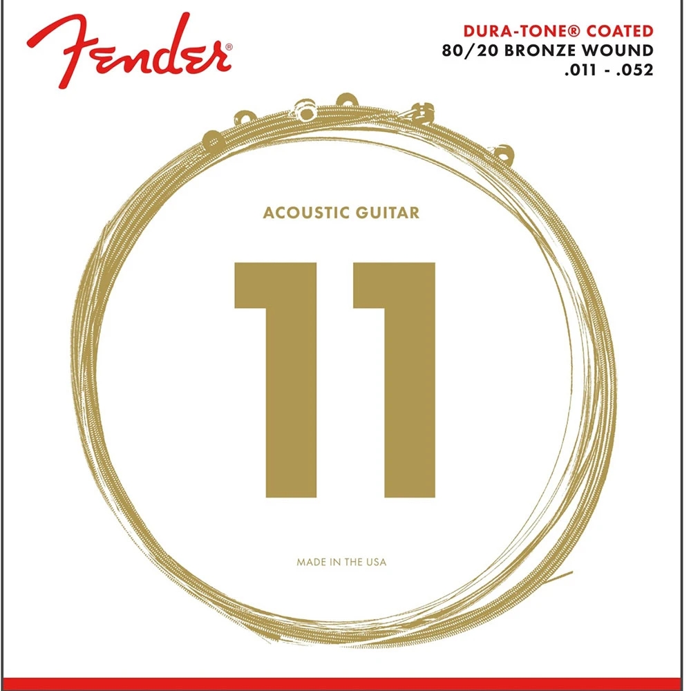 Fender 0730880003 Acoustic Guitar String 80/20 Dura-Tone Bronze Coated .011-.052 880CL