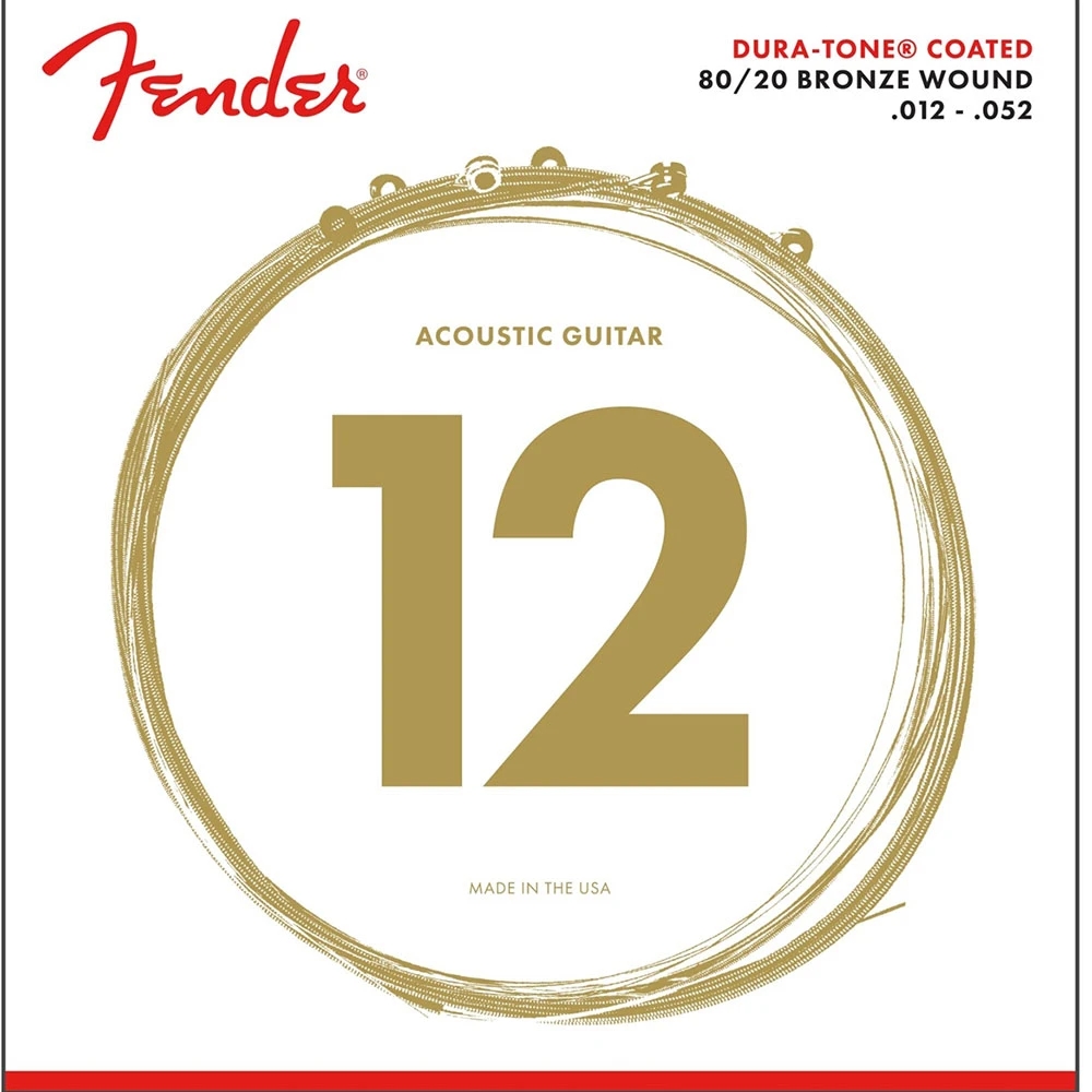 Fender 0730880303 Acoustic Guitar String 80/20 Dura-Tone Bronze Coated .012-.052 880L