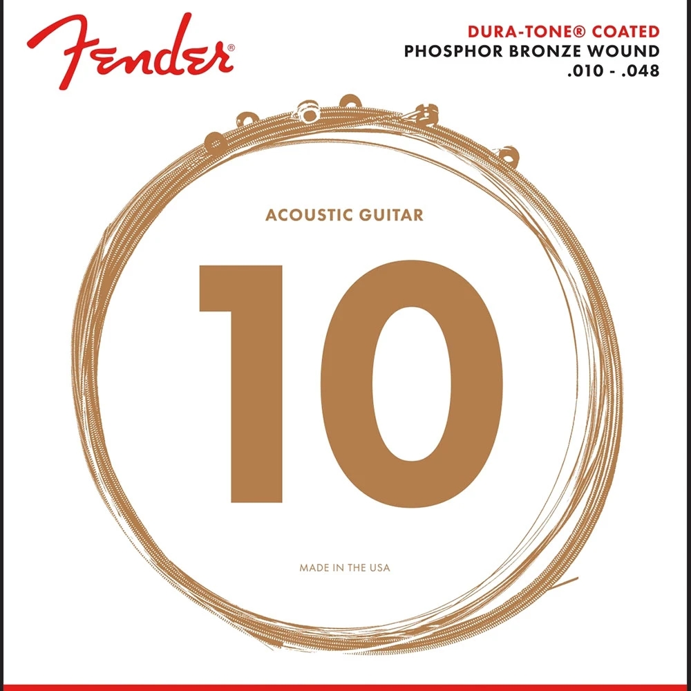 Fender 0730860402 Acoustic Guitar String Dura-Tone Phosphor Bronze Coated .010-.048 860XL
