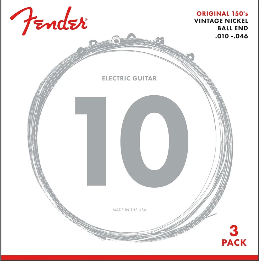 Fender 0730150310 Electric Guitar String Original Pure Nickel 150 .010-.046 150R -3 pack