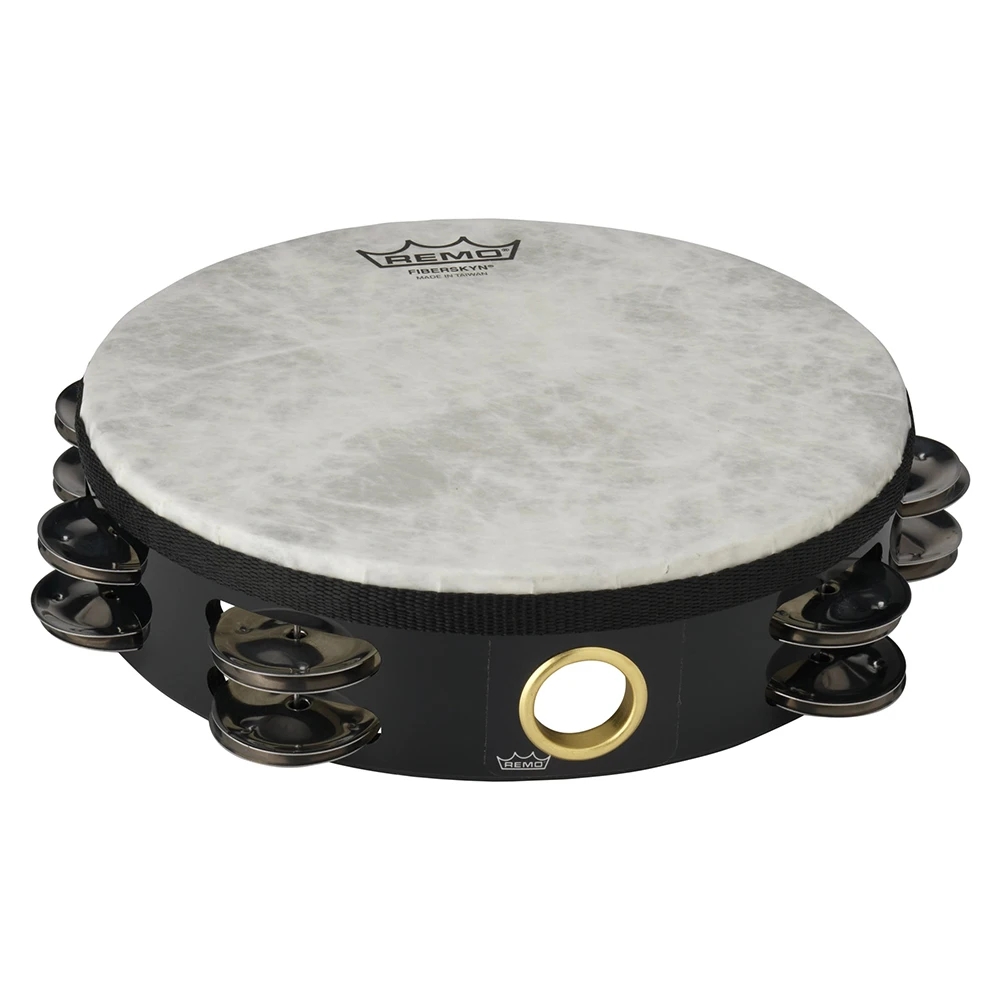 Remo TA-5208-70 8" Quadura Black Fiberskyn Tambourine Drum