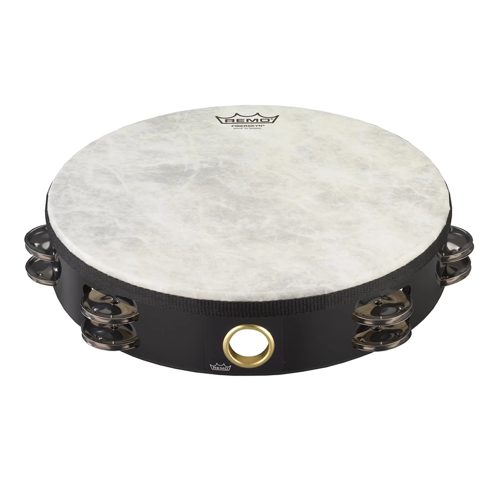 Remo TA-5210-70 10" Quadura Black Fiberskyn Tambourine Drum