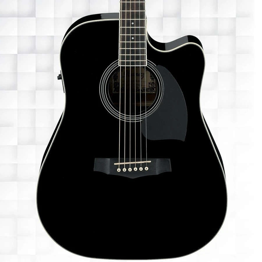 Ibanez PF15ECE-BK Cutaway Dreadnought body Black High Gloss Semi Acoustic Guitar